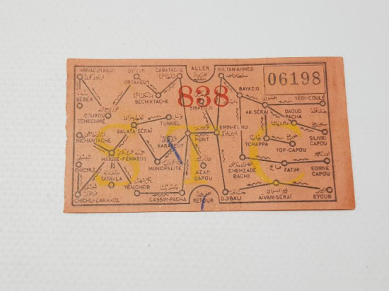 OSMANLI DÖNEMİ İSTANBUL TRAMWAY BİLETİ