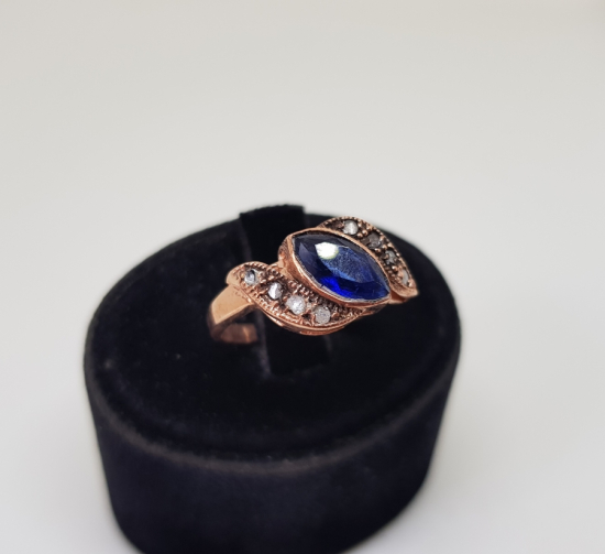 ELMAS VE SAFİR TAŞLI YANTİRİ MODEL YÜZÜK