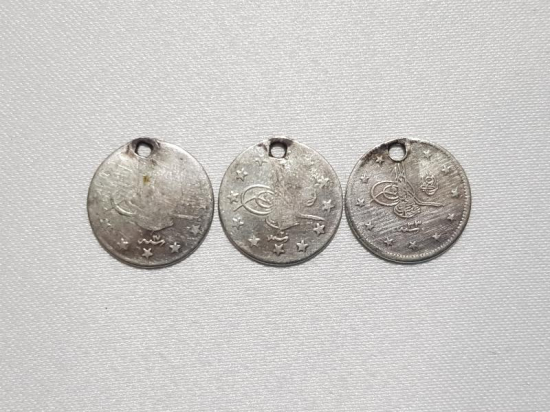 SULTAN ABDULHAMİT DÖNEMİ 3 ADET GÜMÜŞ 2 KURUŞ