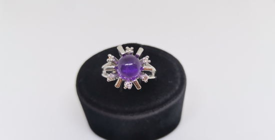 AMETİST VE PIRLANTA TAŞLI GÜNEŞ MODELİ YÜZÜK