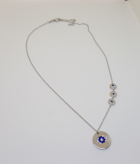 MARGAZİT TAŞLARLA SÜSLÜ NAZAR KOLYESİ