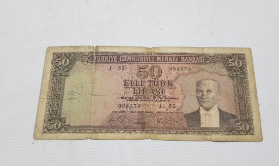 5. EMİSYON KAĞIT 50 LİRA