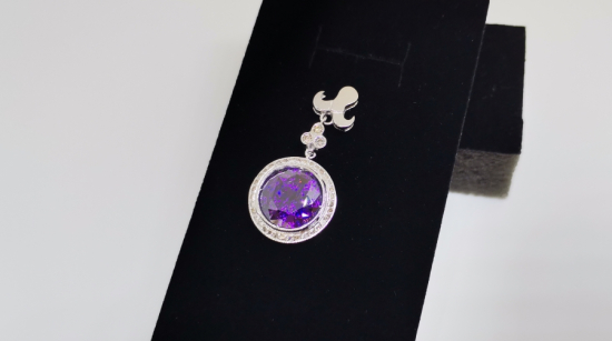 AMETİST VE PIRLANTA TAŞLI KOLYE UCU