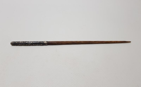 OSMANLI DÖNEMİ GÜMÜŞ SAPLI AHŞAP OKUMA ÇUBUĞU