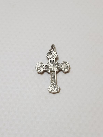 ANTİKA GÜMÜŞ HAÇ KOLYE UCU