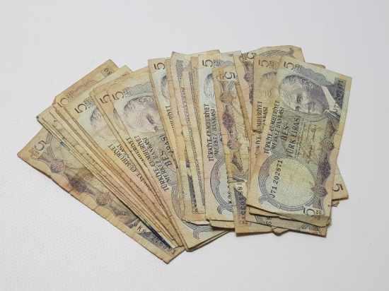 6. EMİSYON 5 LİRA KAĞIT PARA LOTU