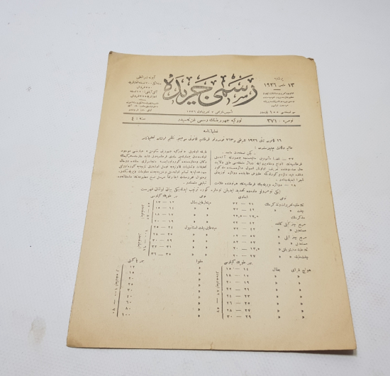 TÜRKİYE CUMHURİYETİNİN İLK RESMİ GAZETESİ - CERİDE-İ RESMİYYE GAZETESİ