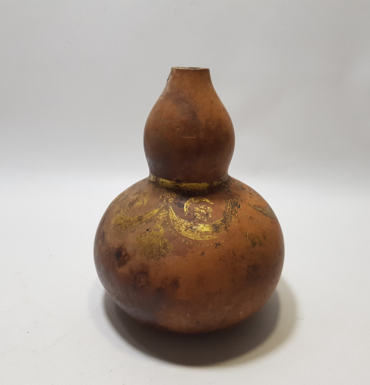 OSMANLI DÖNEMİ ÜZERİ ALTIN VARAKLI AY YILDIZLI DOLMA TÜFEK BARUTLUĞU