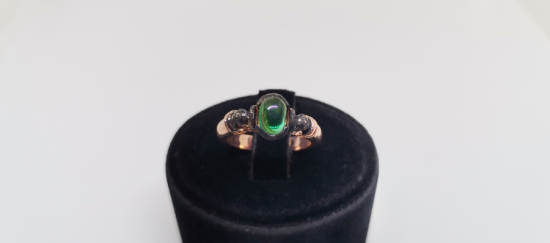 PIRLANTA VE DÜZ KESİM SAFİR TAŞLI YÜZÜK