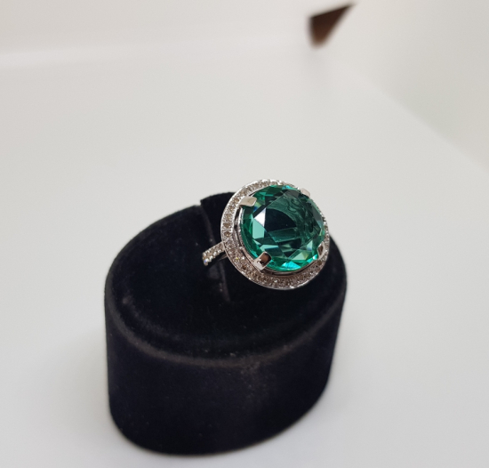 BÜYÜK SİTRİN VE PIRLANTA TAŞLI YÜZÜK