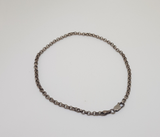 AŞIK ZİNCİRİ MODELLİ EL YAPIMI ANTİKA GÜMÜŞ HALHAL