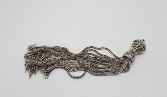 ÖZEL YAPIM ANTİKA DEV BOY GÜMÜŞ TESPİH PÜSKÜLÜ