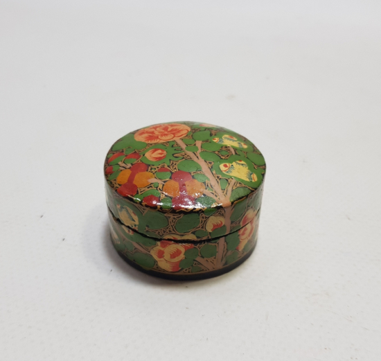 OSMANLI DÖENMİ EL BOYAMA KAPAKLI PAPİER MACHE KAPAKLI TESPİH KUTUSU