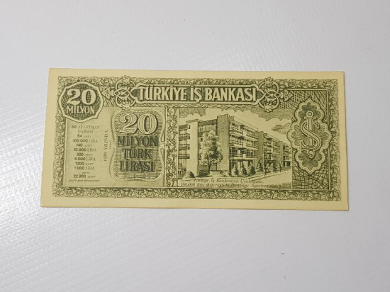 1970 TÜRKİYE İŞ BANKASI EŞYA PİYANGOSU PARA BENZERİ - NADİR