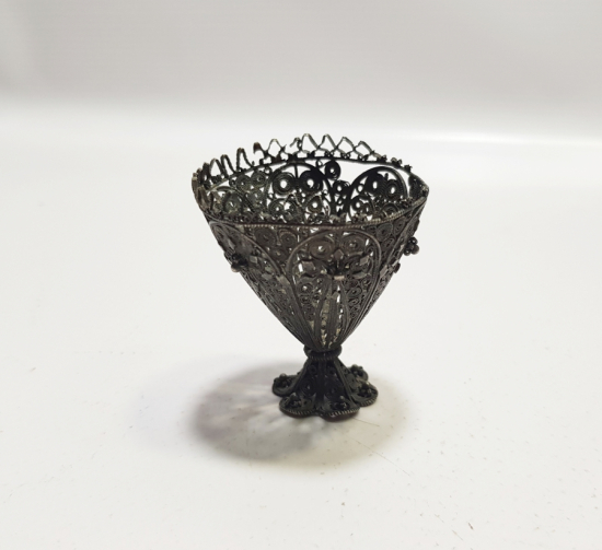 SAF GÜMÜŞTEN MAMUL TELKARİ İŞÇİLİKLİ OSMANLI DÖNEMİ FİNCAN ZARFI