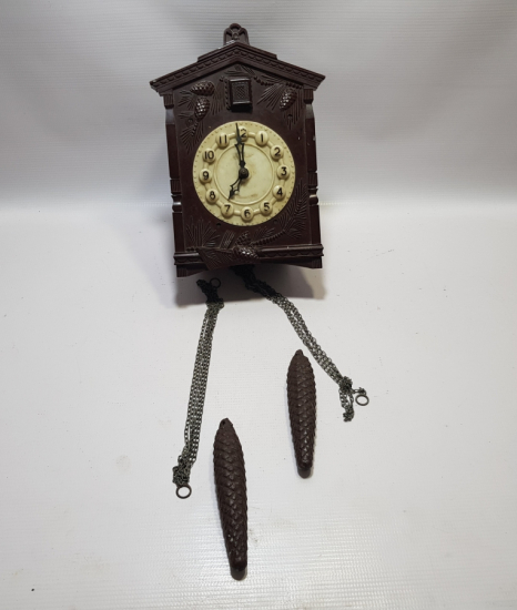 KARAORMAN MODELİ ANTİKA GUGUKLU TOPLU DUVAR SAATİ