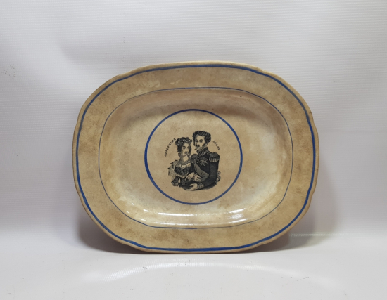 1840'LARDAN NORVEÇ KRALI OSCAR VE JOSEPHINE RESİMLİ PORSELEN TABAK