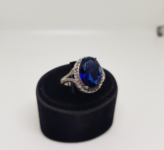 SAFİR VE PIRLANTA TAŞLI MISIRİ MODEL YÜZÜK