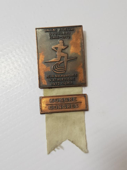 1972 İZMİR BALKAN ATLETİZM OYUNLARI MADALYA ROZET