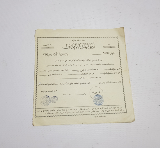 OSMANLI DÖNEMİ AŞI TASDİKNAMESİ