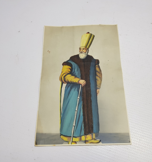 OSMANLI DÖNEMİ KAPICILAR KETHUDASI EL BOYAMA GRAVÜR