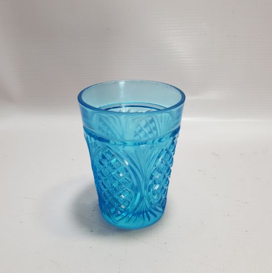 OSMANLI DÖNEMİ MAVİ RENKLİ KRİSTAL BARDAK