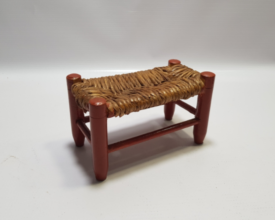 OSMANLI DÖNEMİ EL YAPIMI HURMA HASIRLI HİCAZ HATIRASI OYUNCAK ÇOCUK TABURESİ