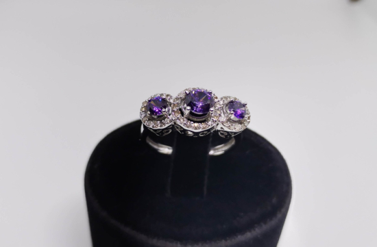 AMETİS VE PIRLANTA TAŞLI YÜZÜK