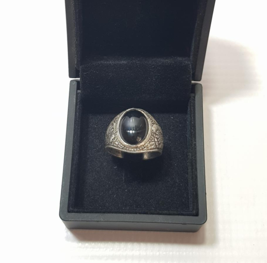 OSMANLI DÖNEMİ ÜZERİ İŞLEMELİ OLTU TAŞLI GÜMÜŞ YÜZÜK