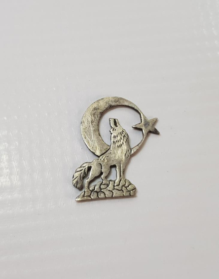 BOZKURT VE AY YILDIZLI BAYRAK TEMALI GÜMÜŞ KOLYE UCU