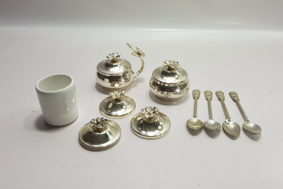 GÜMÜŞ KAPLAMA ANTİKA ÇAY TAKIMI