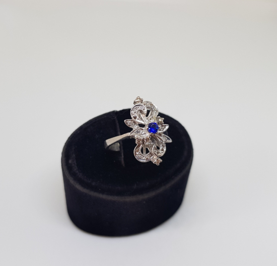 SAFİR VE PIRLANTA TAŞLI YÜZÜK