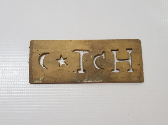 AY YILDIZLI VE T.C.H. YAZILI AHŞAP BASKI BOYA KALIBI