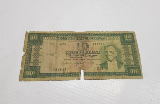 5. EMİSYON 10 LİRA KAĞIT PARA