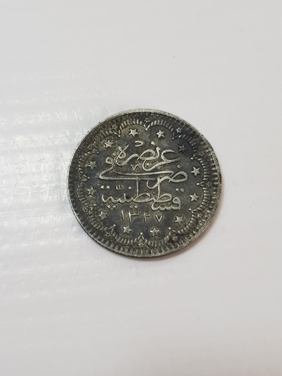 SULTAN MEHMET REŞAT HAN DÖNEMİ ÇİL KONDİSYONDA GÜMÜŞ 5 KURUŞ MECİDİYE