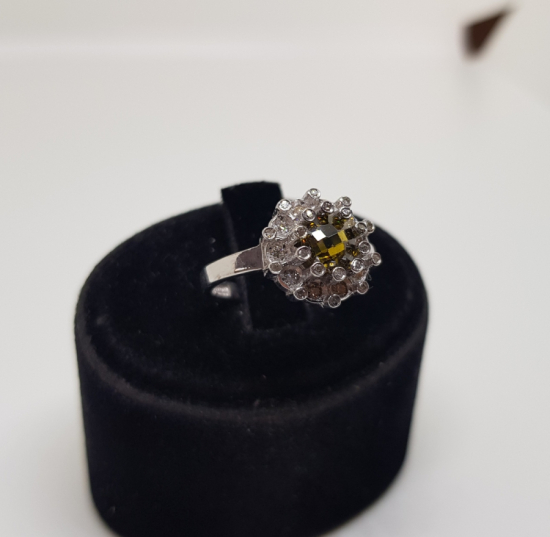 SİTRİN VE PIRLANTA TAŞLI AY MODELİ YÜZÜK