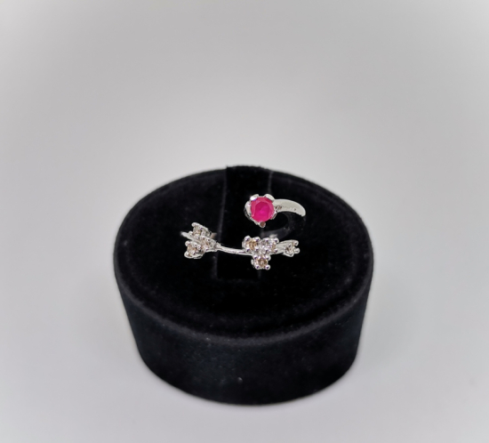 YAKUT VE PIRLANTA TAŞLI ŞIMARIK MODEL YÜZÜK