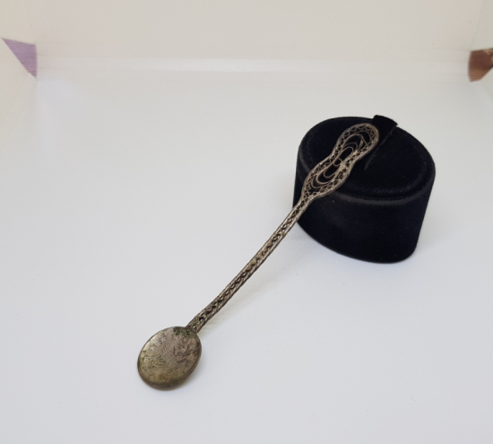 OSMANLI DÖNEMİ GÜMÜŞ KAPLAMA OSMANLI PARALI ÇAY KAŞIĞI