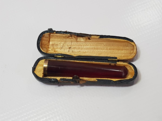 OSMANLI DÖNEMİ ORİJİNAL KUTUSUNDA SIKMA KEHRİBAR AĞIZLIK