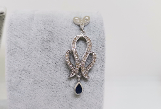 SAFİR VE PIRLANTA TAŞLI SONSUZLUK MODEL KOLYE