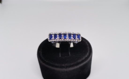 SIRÇALI MODEL SAFİR VE PIRLANTA TAŞLI YÜZÜK