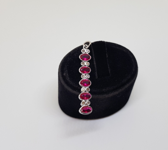 PIRLANTA VE YAKUT TAŞLI ZİNCİR MODELİ KOLYE UCU