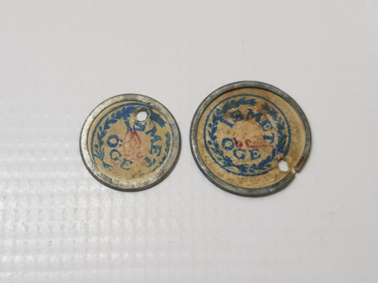 İSMET ÖGE YAZILI BİR ÇİFT ZEYTİN TOPLAMA JETONU