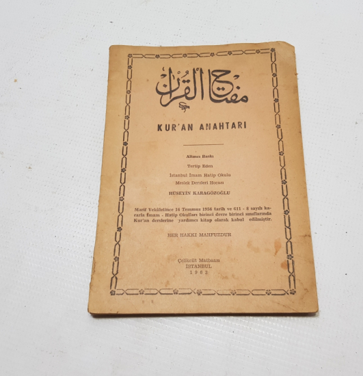 1963 BASIMI KUR'AN ANAHTARI İSİMLİ ELİF BA KİTABI