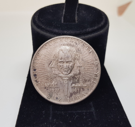 1973 CUMHURİYETİN 50. YILI GÜMÜŞ 100 LİRA HATIRA PARA