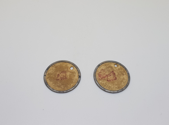 OSMANLICA ABDÜLHALİM YAZILI İKİ ADET NADİR ZEYTİN JETONU