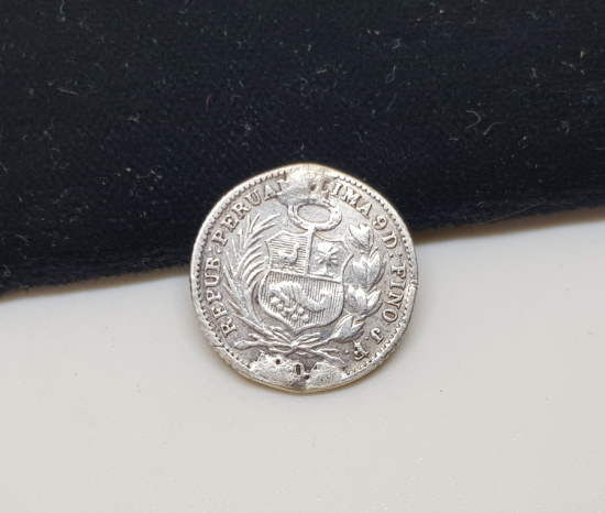 1904 PERU YARIM DİNERO GÜMÜŞ PARA