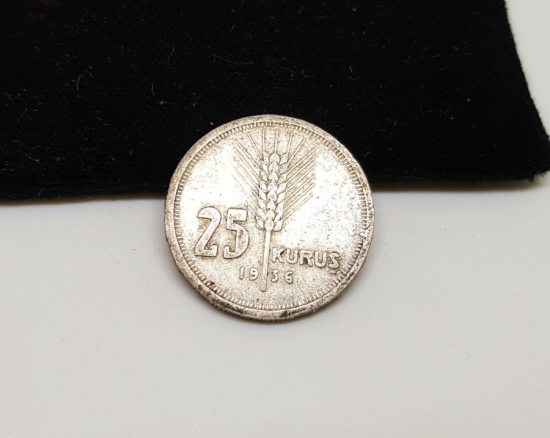 1936 YILI GÜMÜŞ 25 KURUŞ