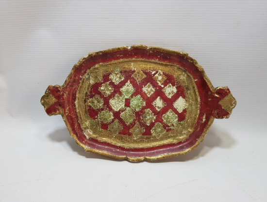 OSMANLI DÖNEMİ ALTIN VARAKLI LEVANTEN TEPSİ