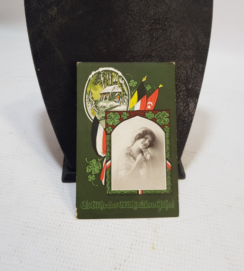 1. DÜNYA SAVAŞI DÖNEMİ ARKASI YAZILI ÜÇLÜ İTTİFAK KARTPOSTAL